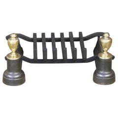 Antique French Napoleon III Fire Grate, Fireplace Grate, 19th Century