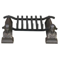 Antique French Napoleon III Fire Grate, Fireplace Grate, 19th Century