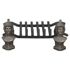 Antique French Napoleon III Fire Grate, Fireplace Grate, 19th Century