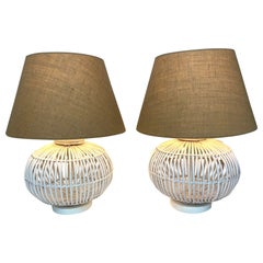 Ralph Lauren Rattan Table Lamps Set of 2
