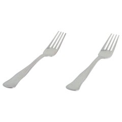 Cohr, Danish silversmith. "Old Danish". Two lunch forks in 830 silver.