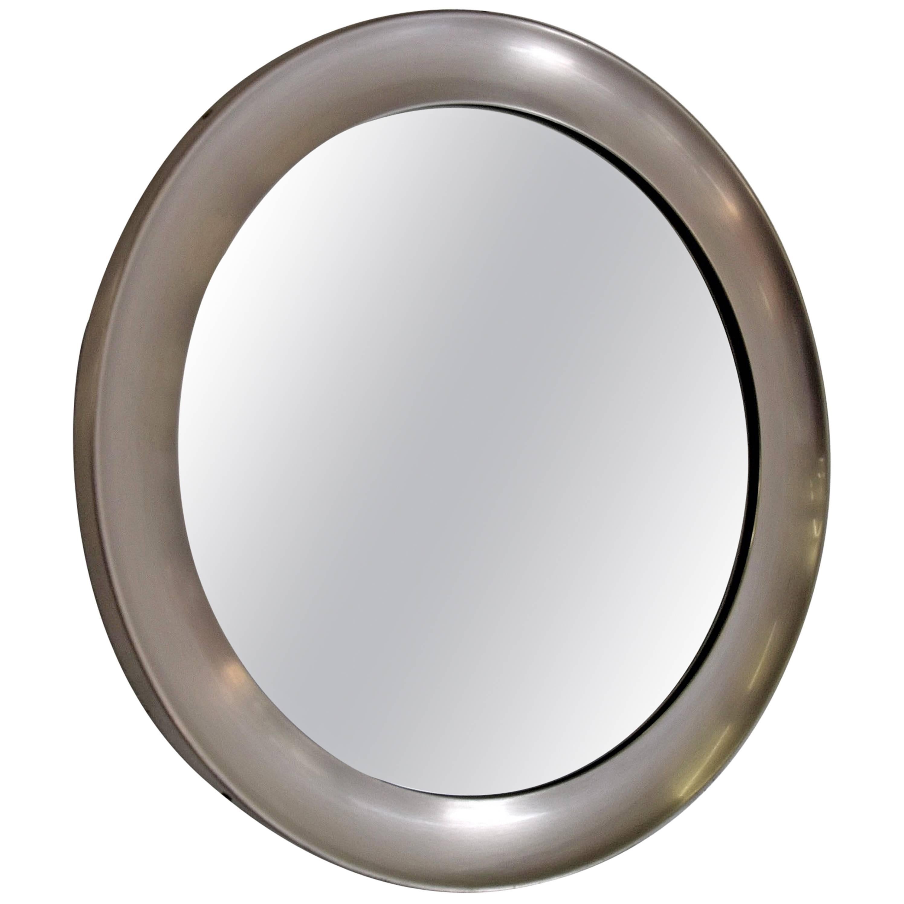 Mid century modern steel Mirror by Sergio Mazza for Artemide For Sale