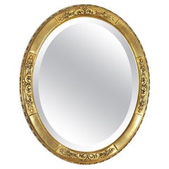 Mid-20th Century Oval Mirror in Gilded Frame
