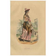 Jeune Fille Arabe in Traditional Attire from Wahlen's 1844 Lithographs