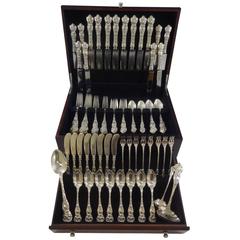 Lily by Watson Sterling Silver Dinner Flatware Set 8 Service 83 Pcs "M" Monogram