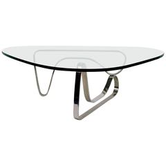Noguchi Style Coffee Table with Stainless Steel Base 10