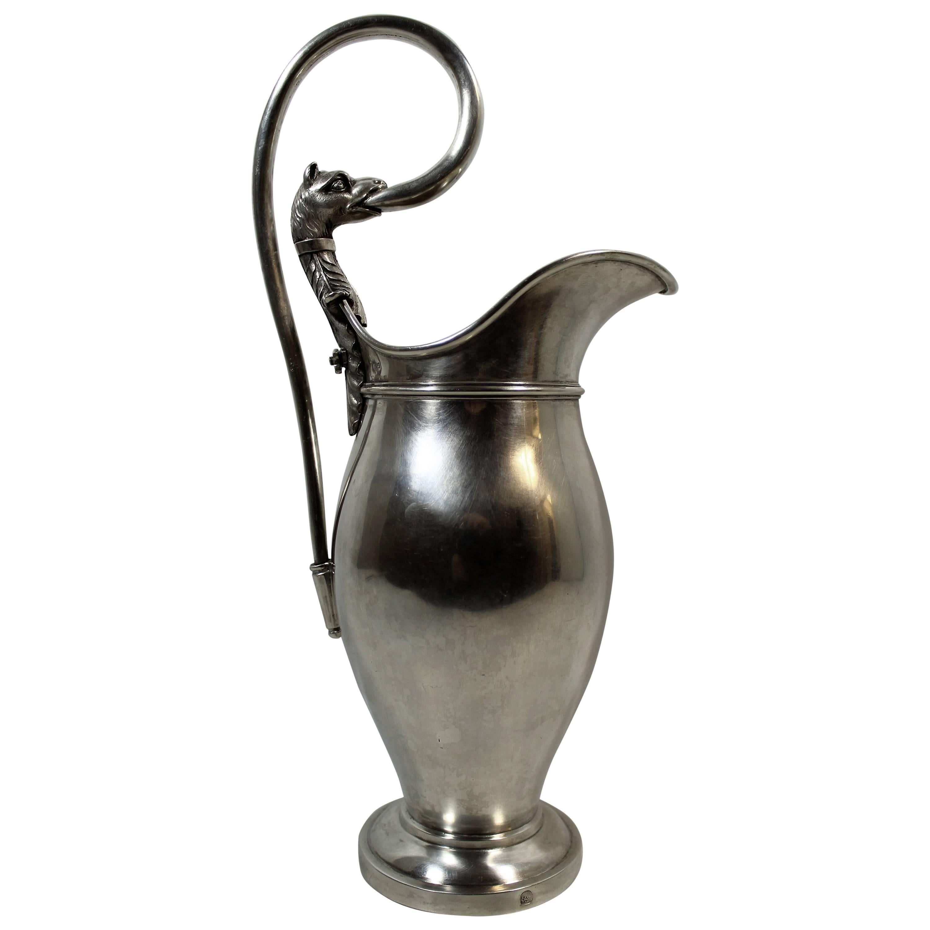 Austro-Hungarian Silver Wine Ewer For Sale