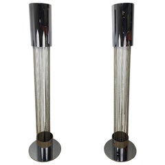 Pair of Chrome Floor Lamps by Pierre Cardin