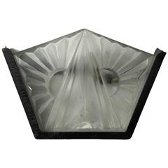 Wrought Iron French Art Deco Single Sconce Signed by Degue