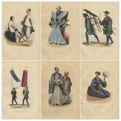 Vibrant Handcolored Depictions of Japanese Costumes from 1844