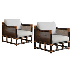 Ensemble salon : paire de fauteuils et canapé