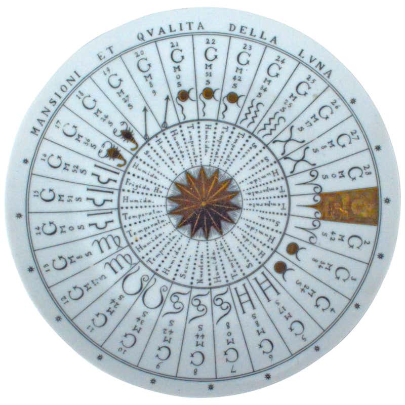 Piero Fornasetti Astronomici Plate, #4 in Series For Sale at 1stDibs