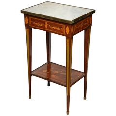 Louis XVI Marble-Top Inlaid Side Table 9