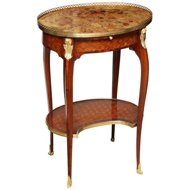 French Transitional Oval End Table at 1stDibs