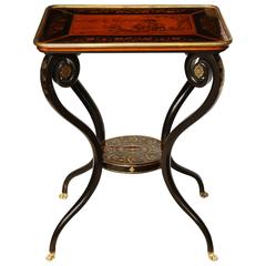 Fine and Rare Regency Penwork Side Table