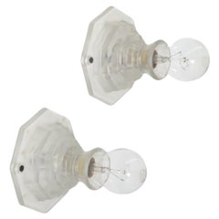 Art Deco Ornate Cast Glass Socket Mounts for Wall or Ceiling