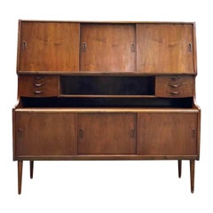 Mid-Centry Walnut Danish Highboard Sideboard