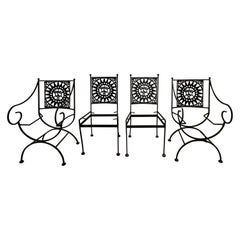Mayan Iron Dining Chairs by Arthur Umanoff for Shaver Howard - set of 4