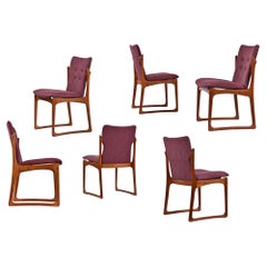 Lot de 6 chaises de salle à manger danoises modernes scandinaves Vamdrup Stolefabrik en teck massif