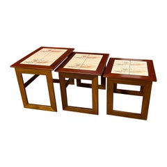 Mid Century Keith Eatwell Tiled Nesting Tables - Set of 3
