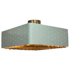 Paavo Tynell "Starry Sky" Ceiling Lamp Model 9068 In Brass & White, Idman 1960s