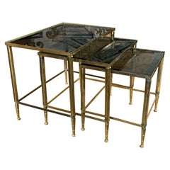 Mid Century Brass Nest Of Tables