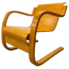 Early Alvar Aalto Spring Chair Model 42, Bent Plywood and Birch, Artek 1950s