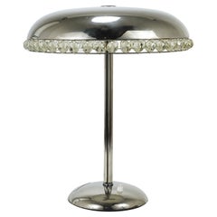 Bakalowits Vienna Nickel- und Kristall Pilz-Tisch-/Schreibtisch-/Beistellleuchte, Österreich, 1950er Jahre