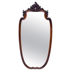 Grand Antique Mirror en acajou sculpté français