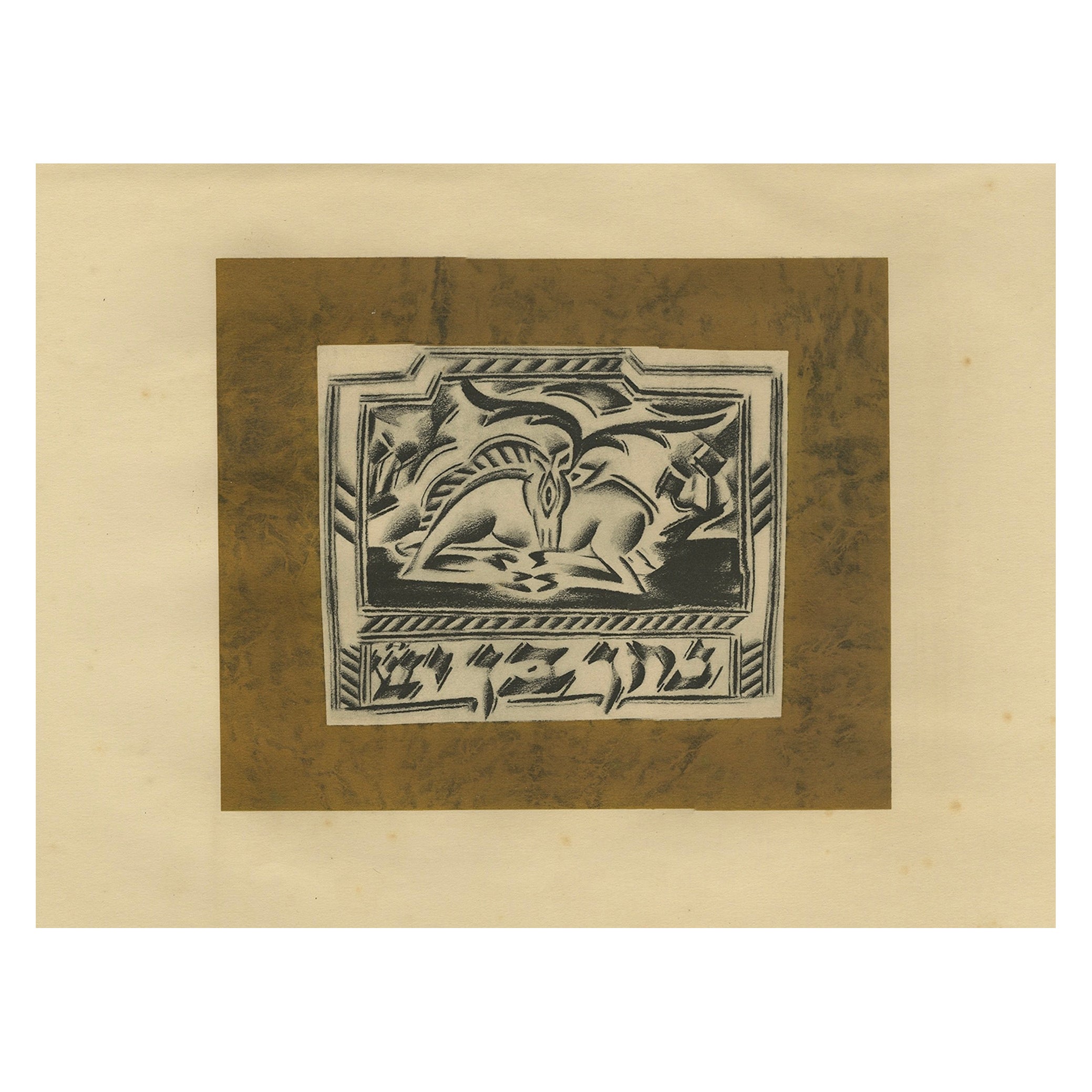 Der Ruhende Hirsch, 1923: Rara litografia di Nathan Altmann sui cervi