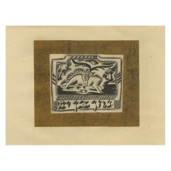 Antique Der Ruhende Hirsch, 1923: Rare Deer Lithograph by Nathan Altmann