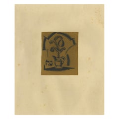 Stylized Vase and Flower, 1923: Avant-Garde Lithograph by Nathan Altmann