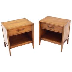 Pair of Mid-Century One Drawer Nightstands by Drexel 1