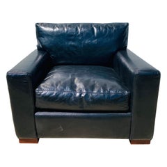 Sillón de cuero negro Restoration Hardware