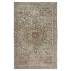6.5x10 Ft Handmade Turkish Kayseri Area Rug with Medallion Design, 100% Wool