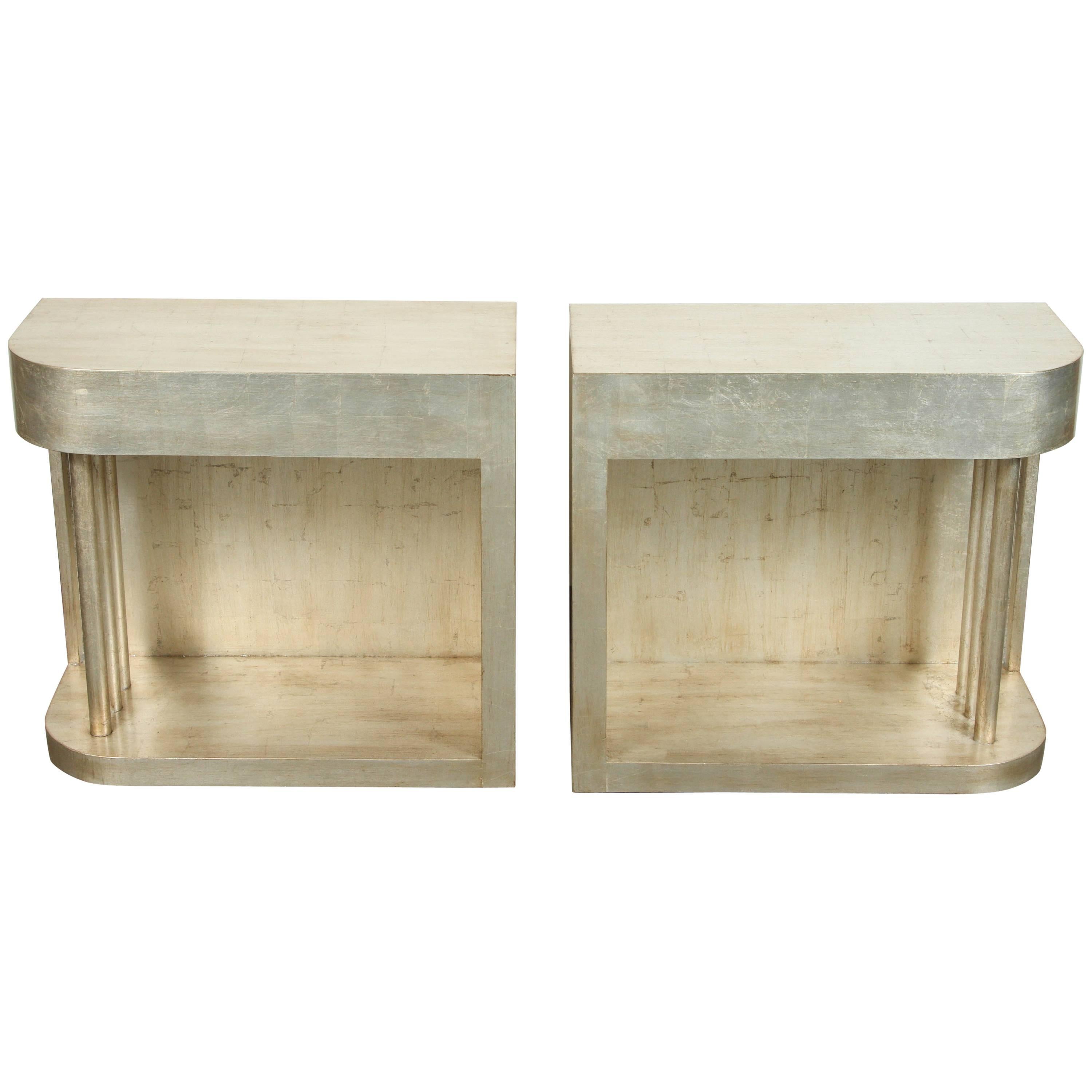 Pair of Deco Style End Tables by James Mont