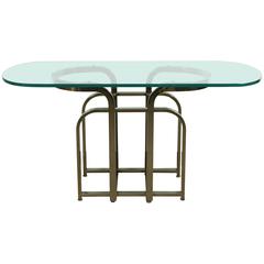 Brass and Glass Console Table