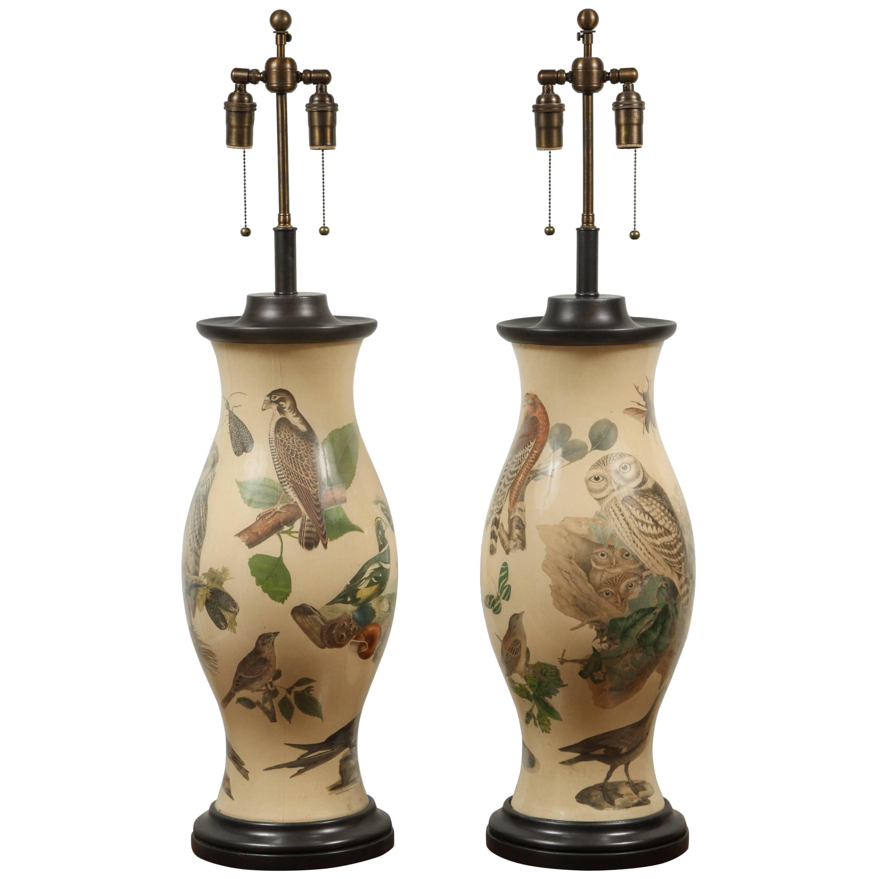 Stunning Pair of Hurricane Shaped Lamps