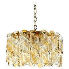 Clear and Amber Chandelier by Mazzega 3