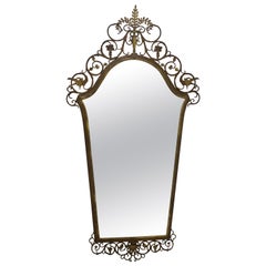 OSCAR BACH 1920's Bronze Art Deco Wall Mirror