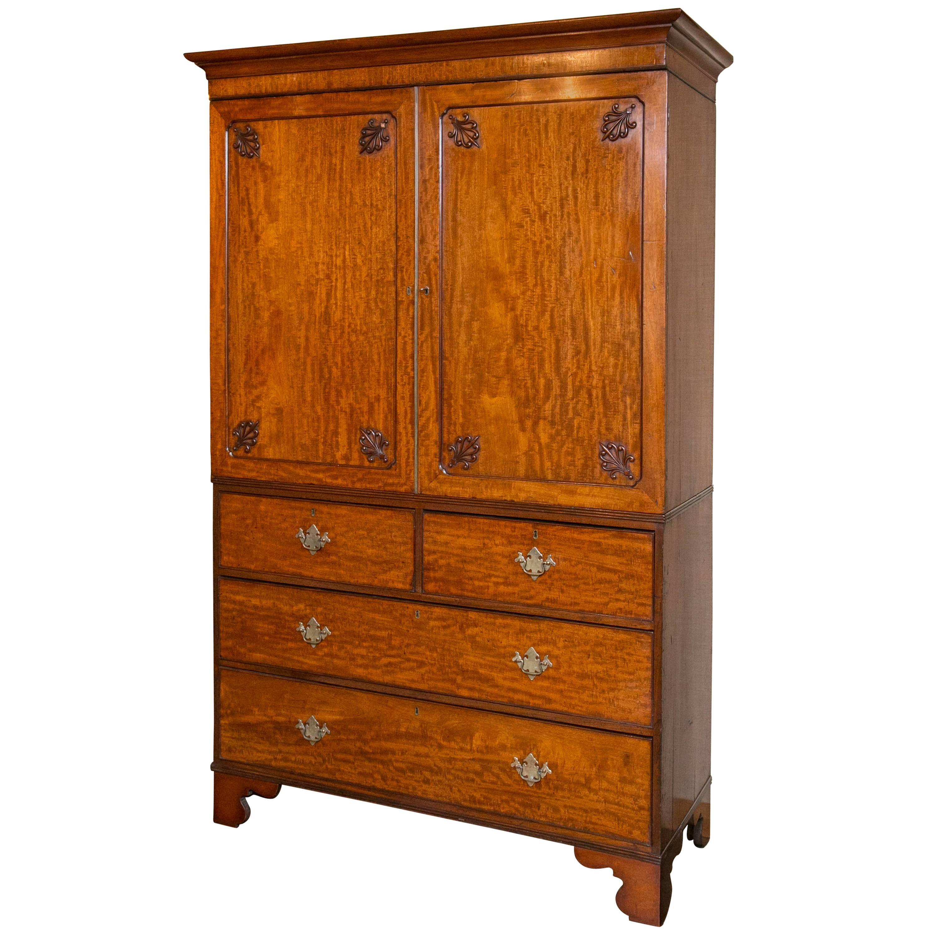 Antique Mahogany Linen Press at 1stDibs