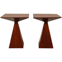 Pair of Pyramid Side Tables in the Style of Harvey Probber