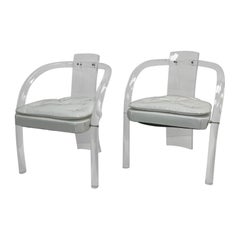 Pair of Vintage Charles Hollis Jones Lucite Chairs