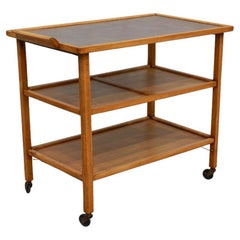 Brazilian Modern Bar Cart in Hardwood by Peter Kraft, 1960s