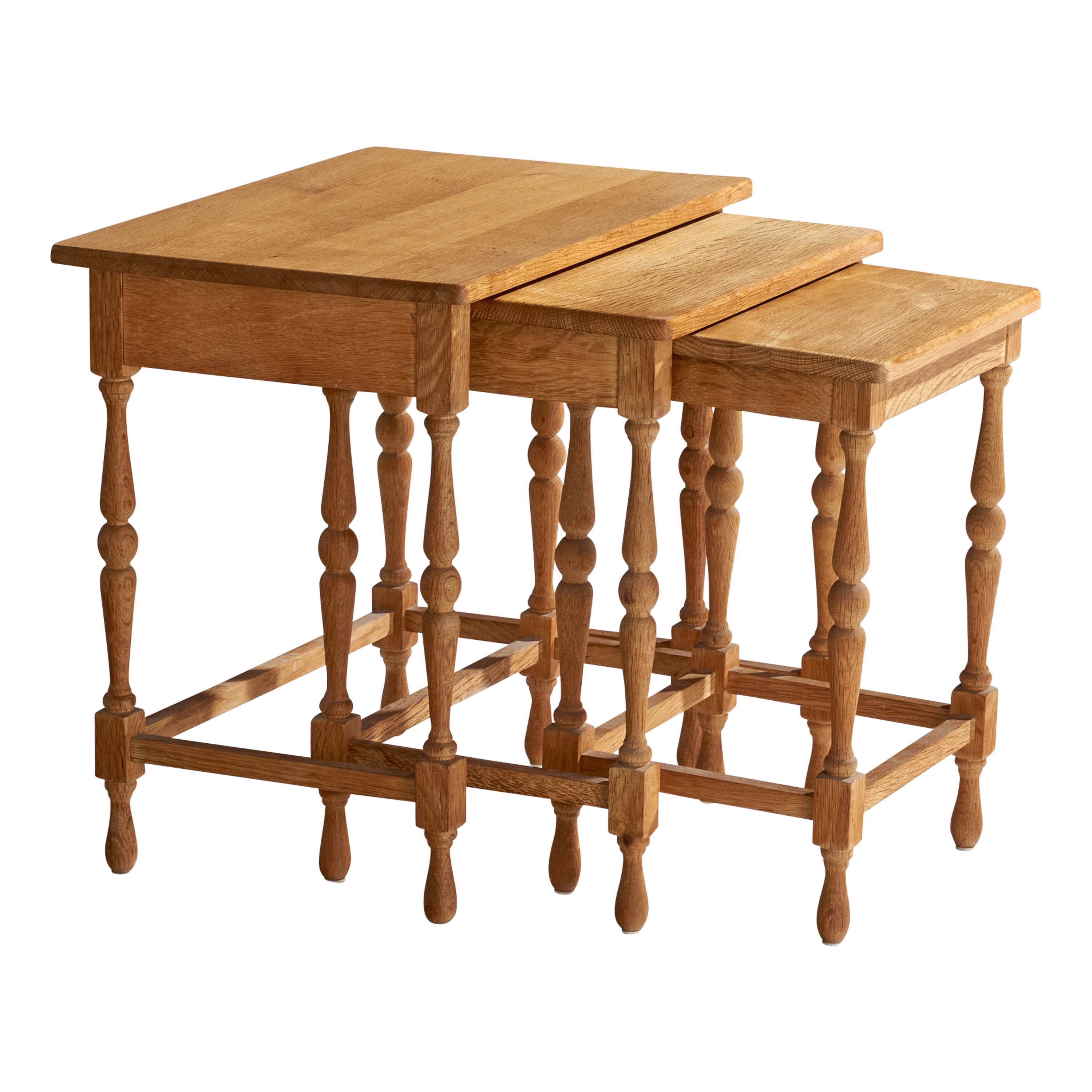 AK, Nesting Tables, Oak, Denmark, 1967 For Sale