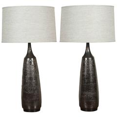 Pair of Boucle Laurel Lamps by Stone and Sawyer