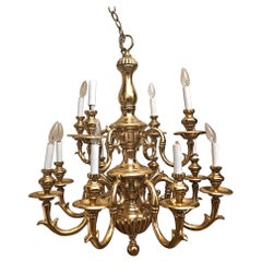 Early 20th Century French Louis XIV Style Twelve Branch Ormolu Chandelier