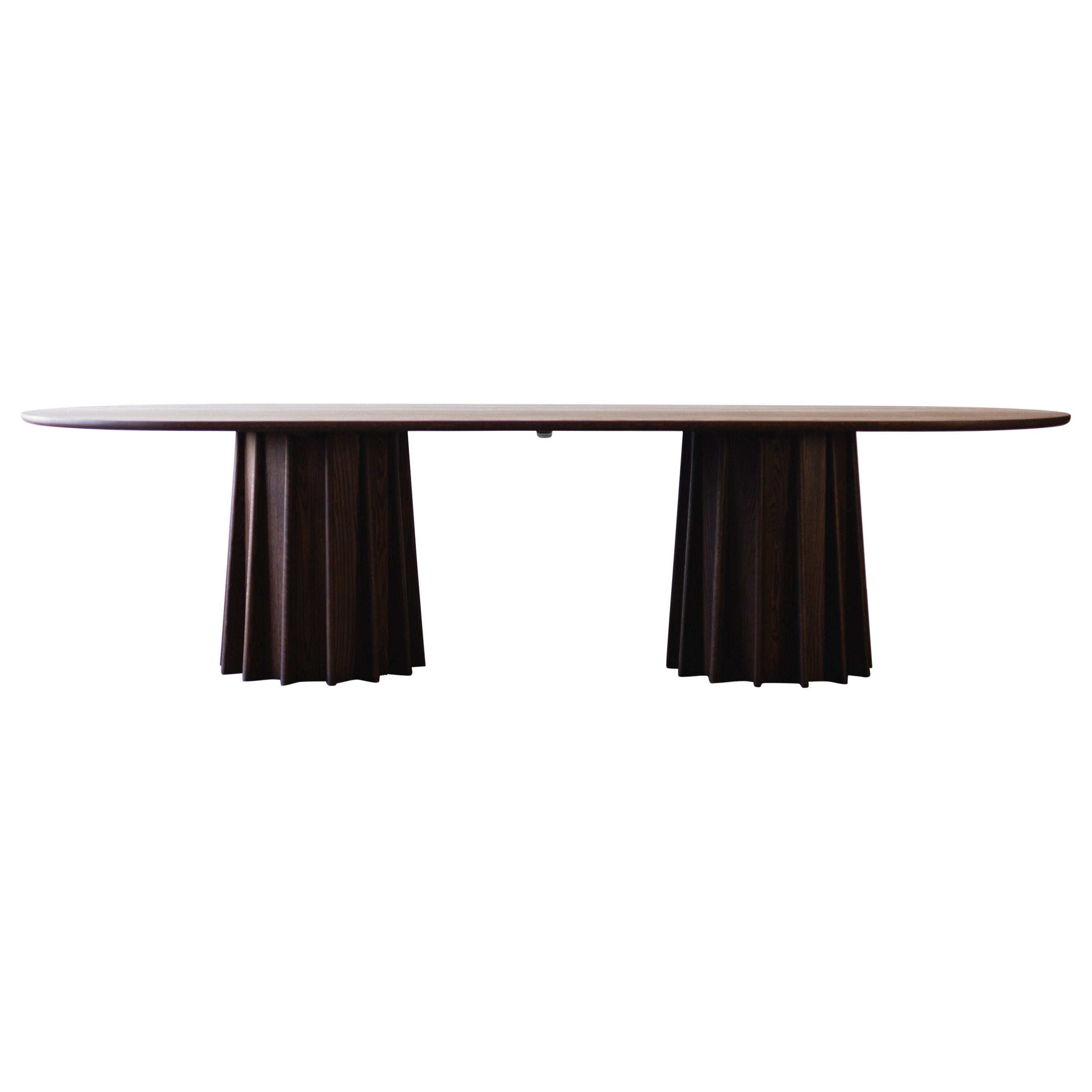 Corbett Modern Dining Table with Stave Pedestal Bases