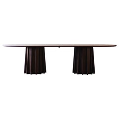 Corbett Modern Dining Table with Stave Pedestal Bases