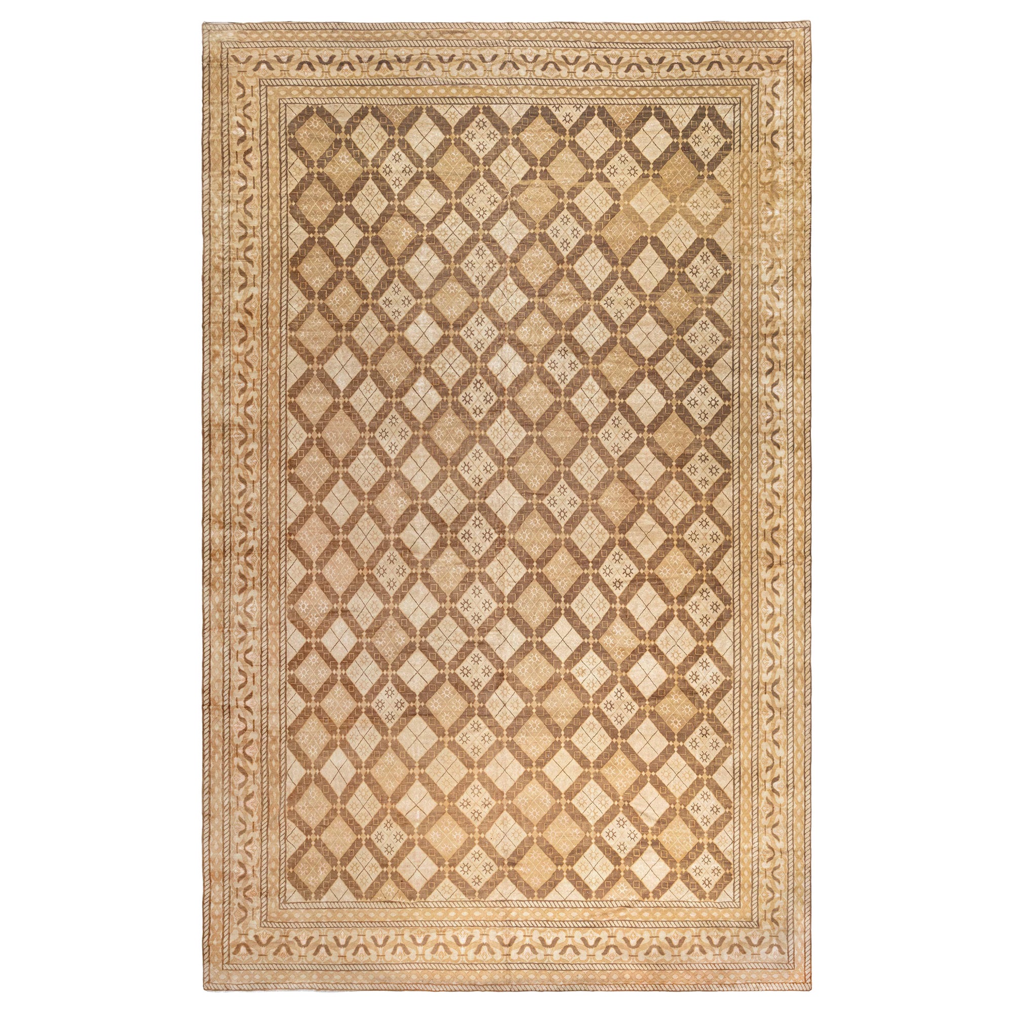 Contemporary Art Deco Tibetan Handmade Wool and Silk Rug by Doris Leslie Blau